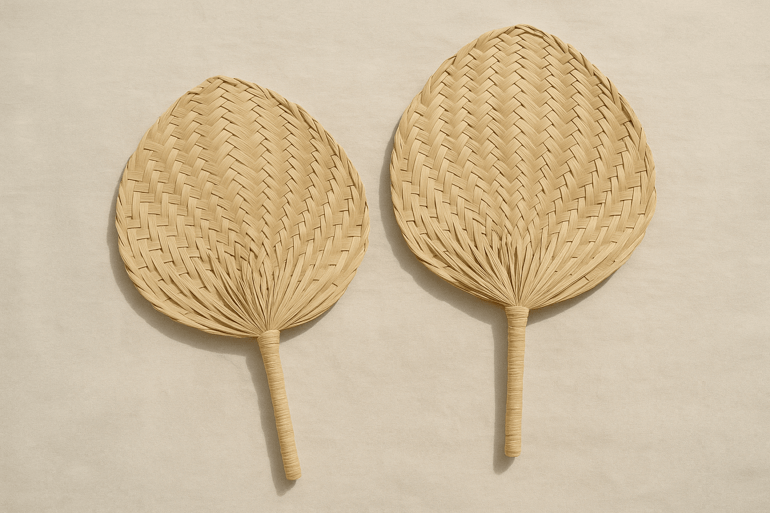 Handwoven Palm Fan Set (Pair)