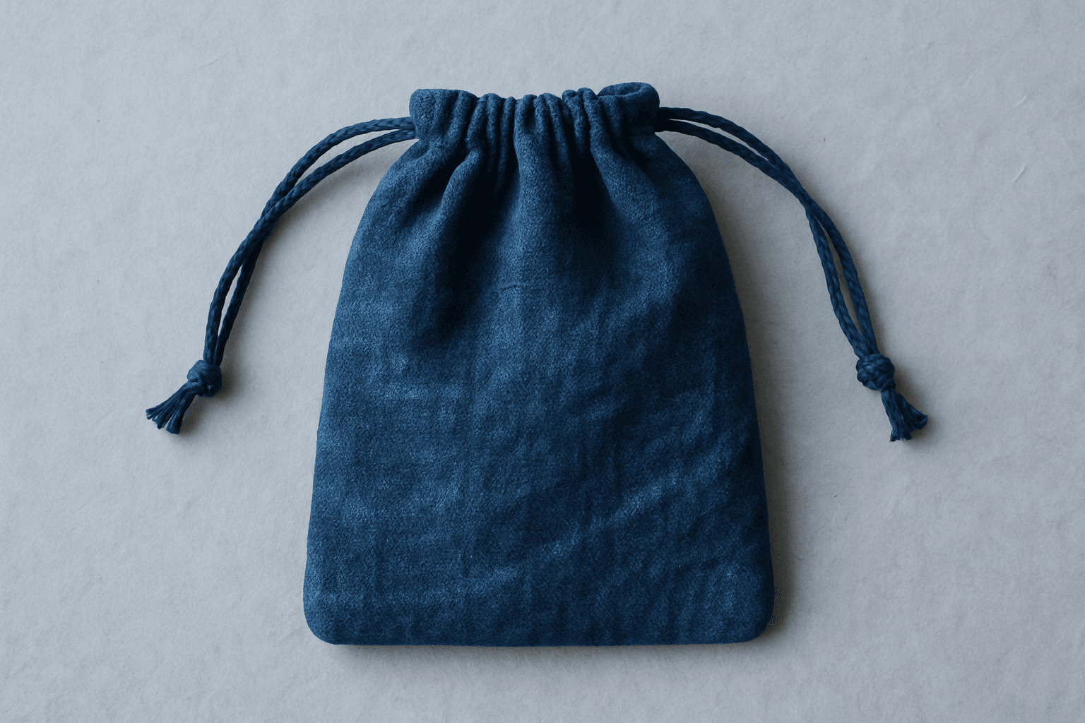 Indigo-Dyed Fabric Pouch