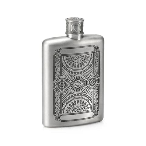 Hand-Engraved Pewter Hip Flask